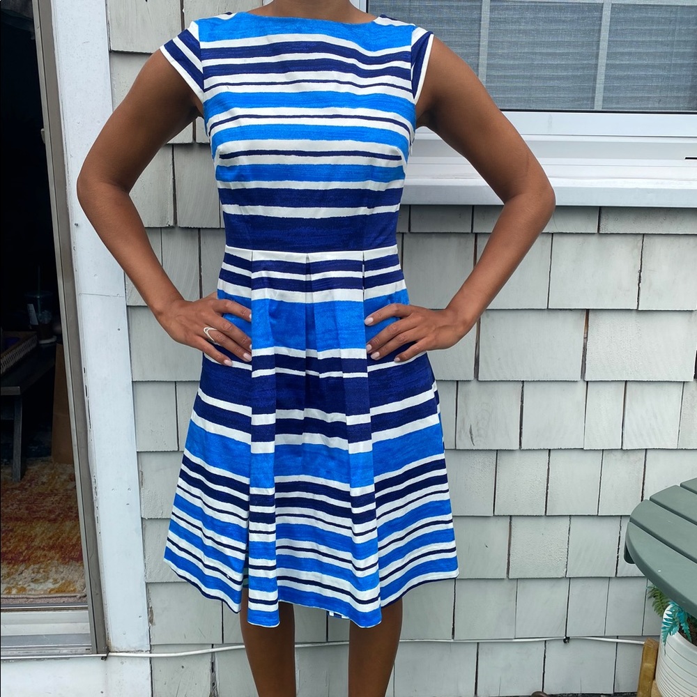 White and blue stripped  Kate spade dress